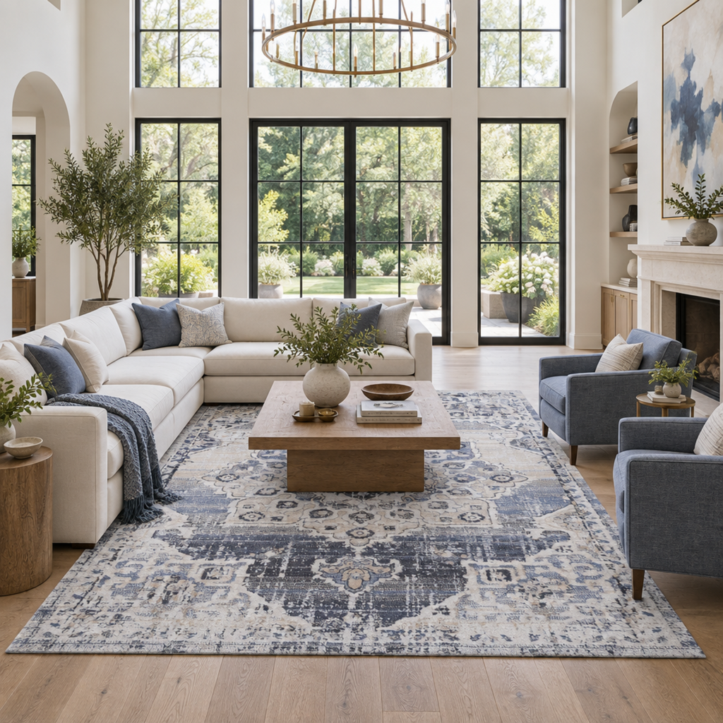 Mitanni Home 22105A Cream/Blue area rug, image 4 of 9