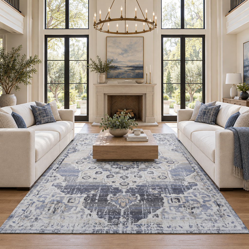 Mitanni Home 22105A Cream/Blue area rug, image 5 of 9