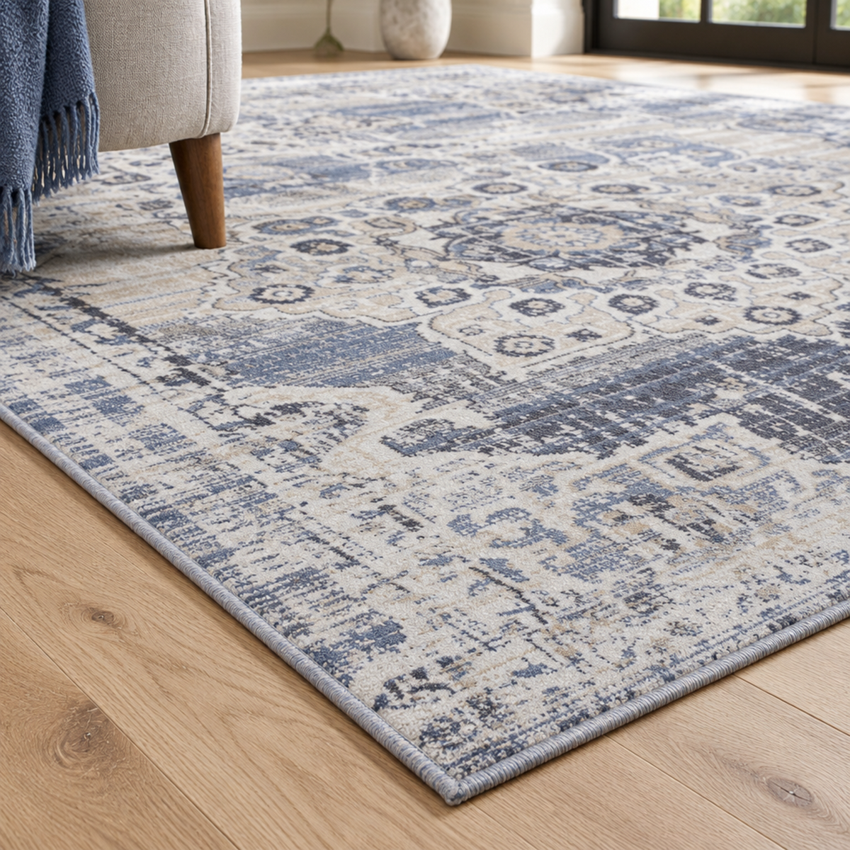 Mitanni Home 22105A Cream/Blue area rug, image 6 of 9