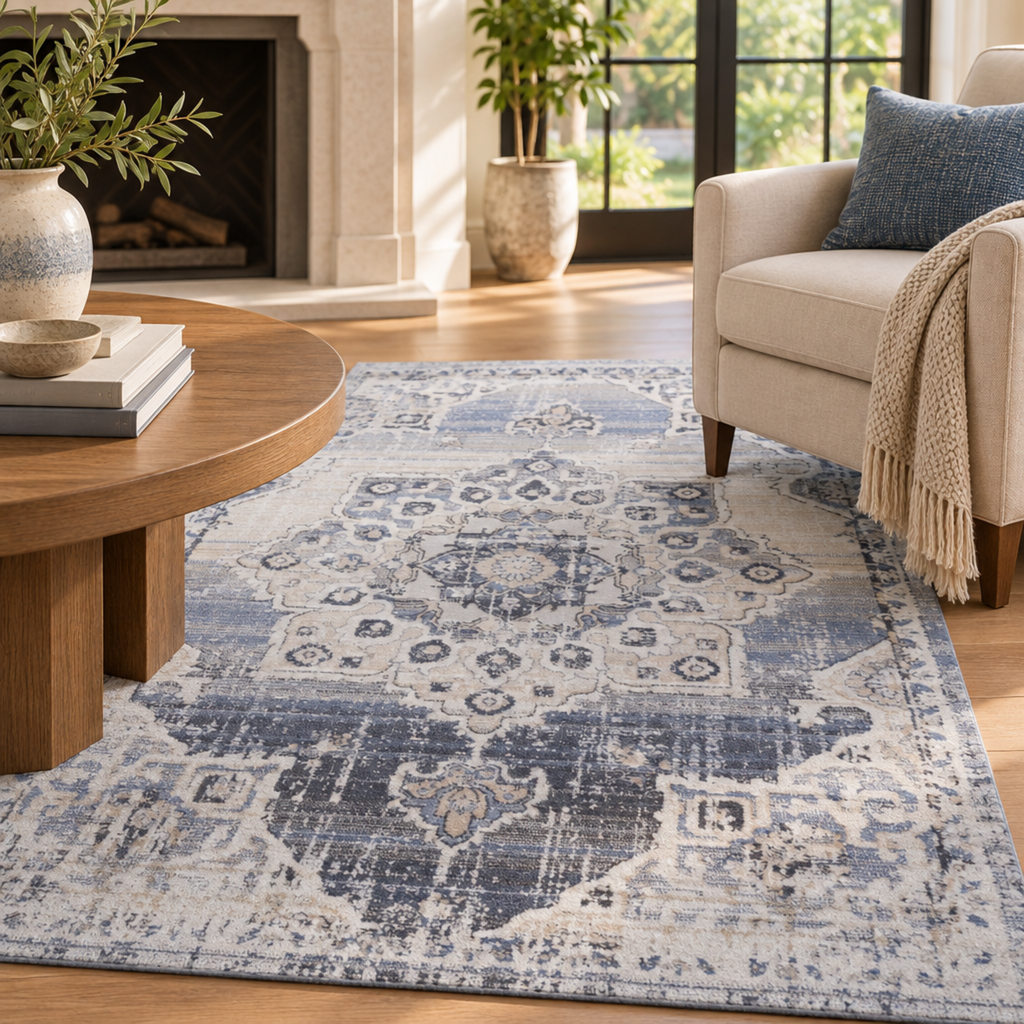 Mitanni Home 22105A Cream/Blue area rug, image 9 of 9