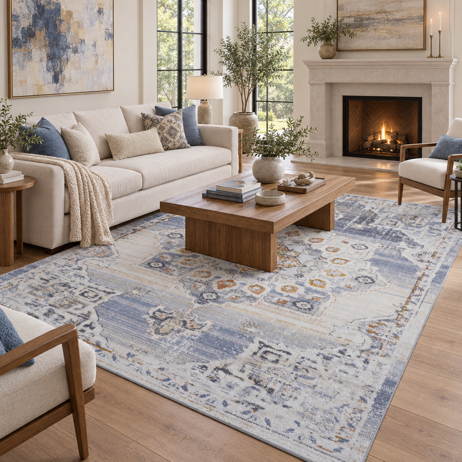 Mitanni Home 22105A Cream/Gold area rug, image 1 of 9