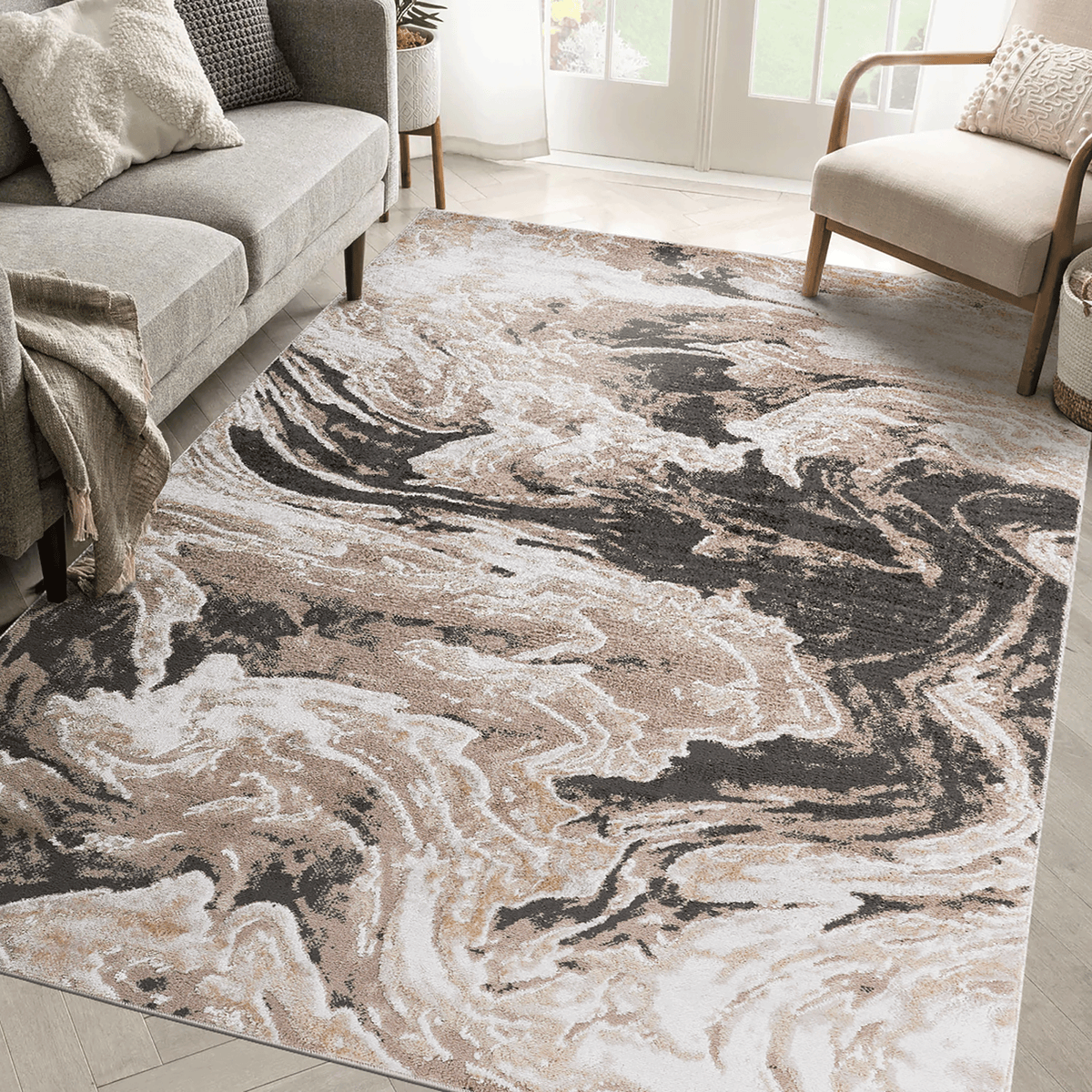Mitanni Home 22107A area rug in L.BROWN, product view 5