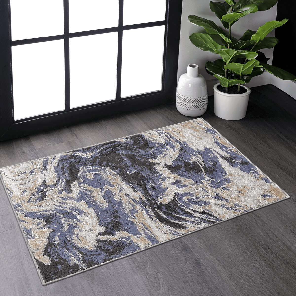 Mitanni Home 22107A Light Blue area rug, 5'3''x7'6''