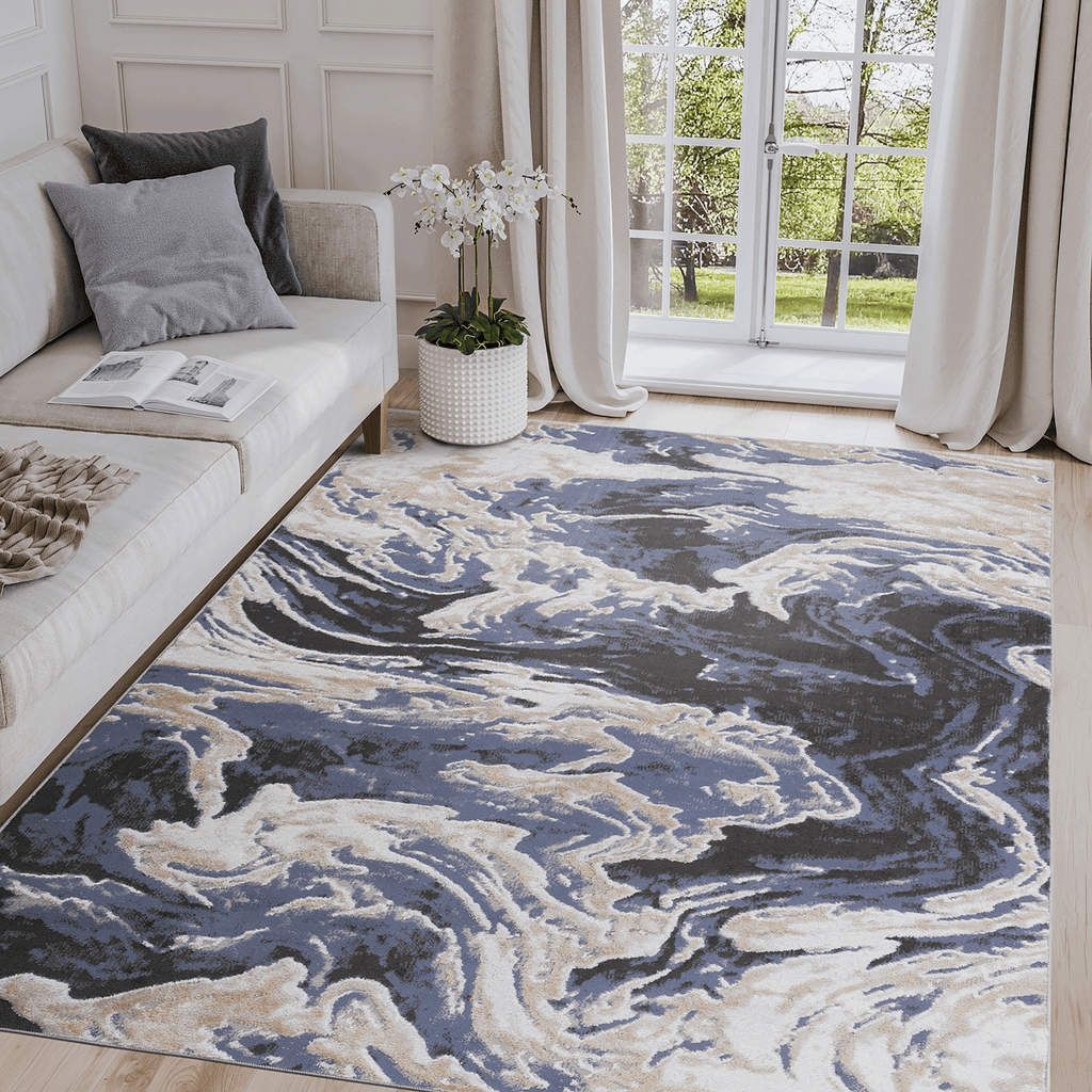 Mitanni Home 22107A Light Blue area rug, 5'3''x7'6''