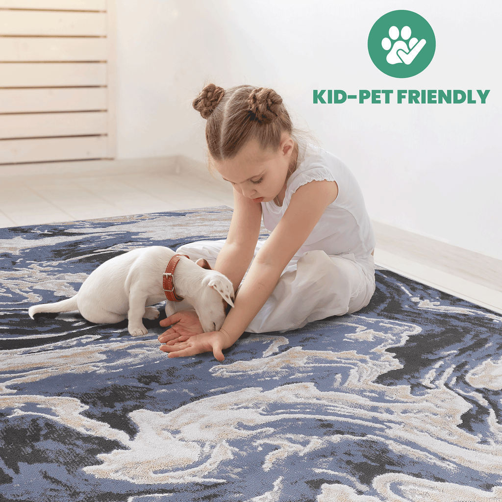 Mitanni Home 22107A Light Blue area rug, 5'3''x7'6''