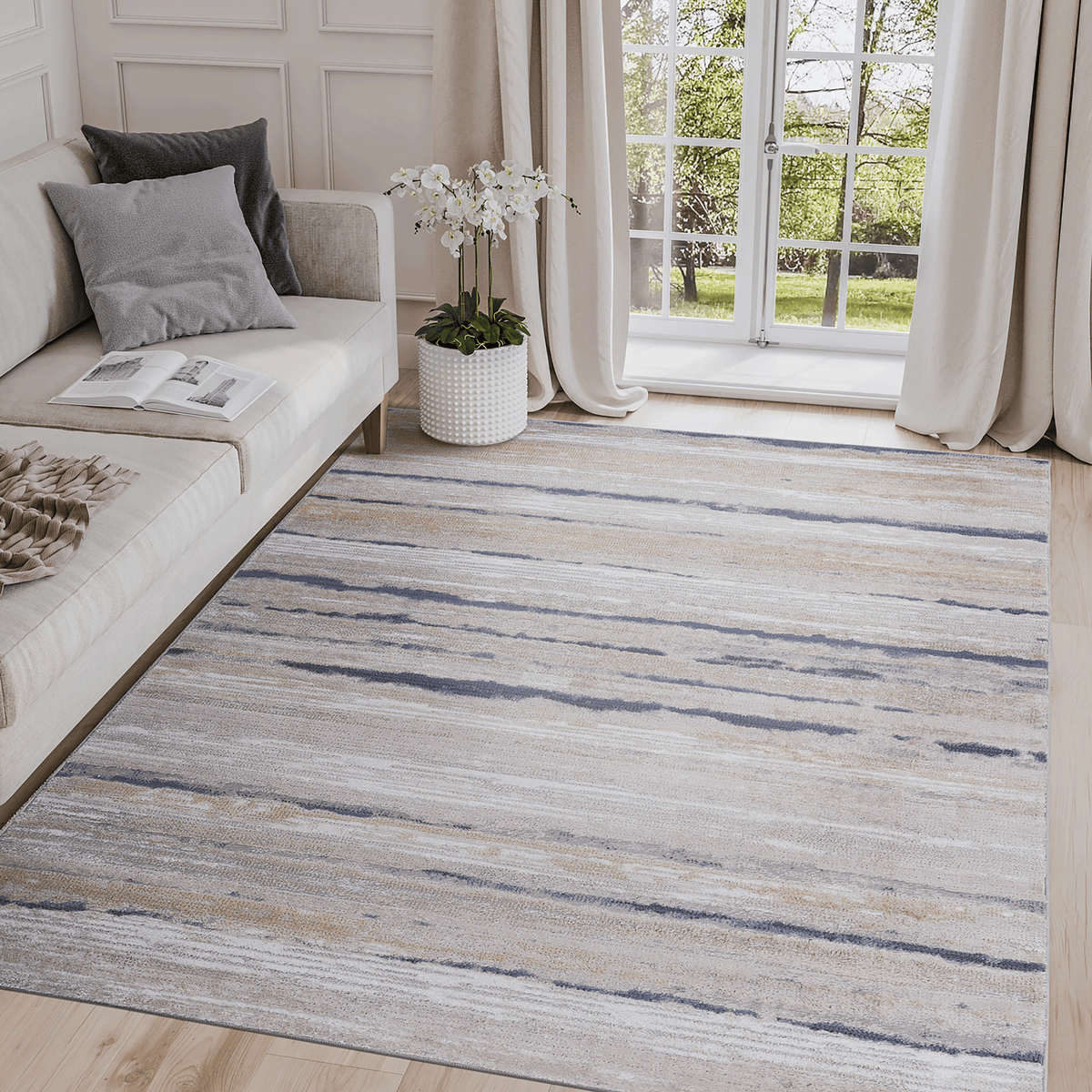 Mitanni Home 22108A area rug in IVORY/BLUE, product view 6