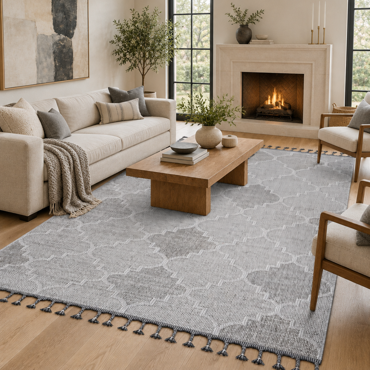 Mitanni Home 22701A WHITE/GREY area rug, photo 1