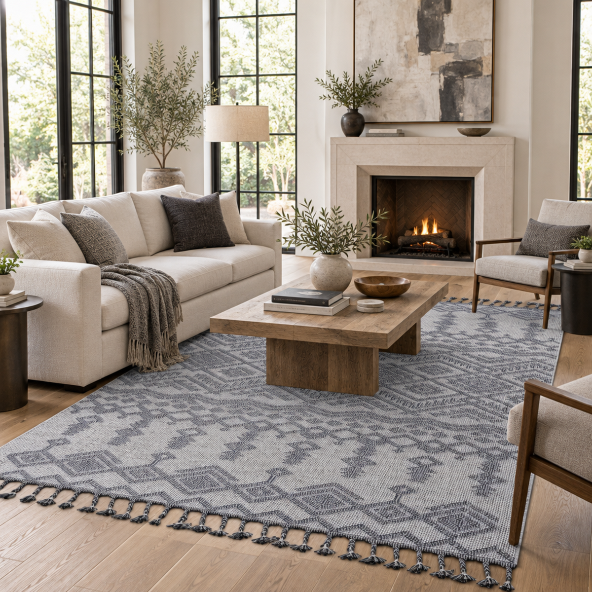 Mitanni Home 22702A WHITE/GRAY area rug, photo 1