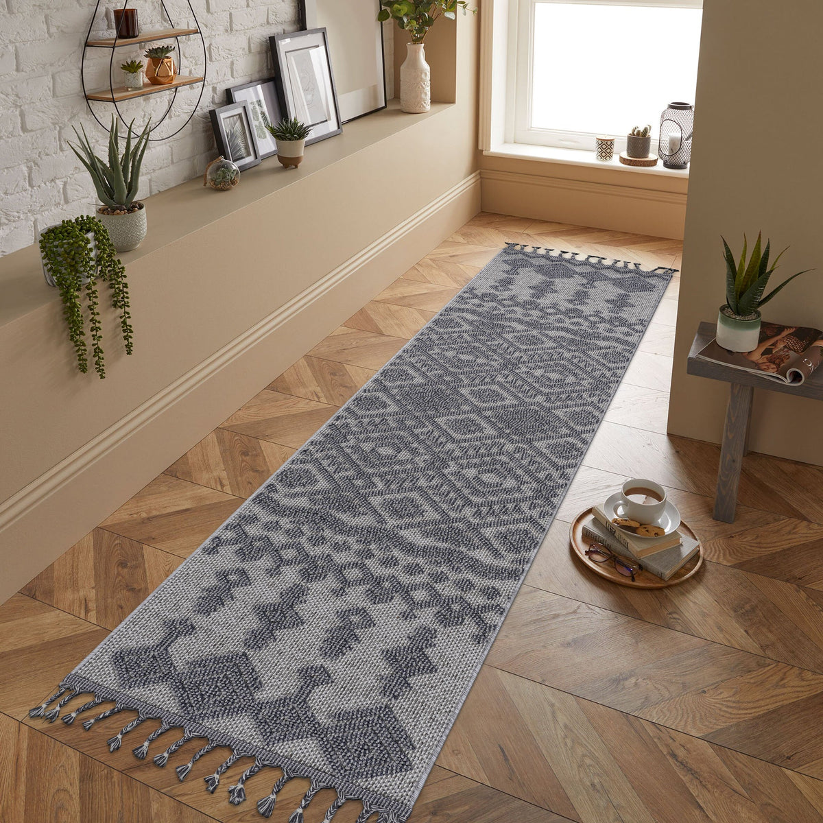 Mitanni Home 22702A WHITE/GRAY runner, photo 1
