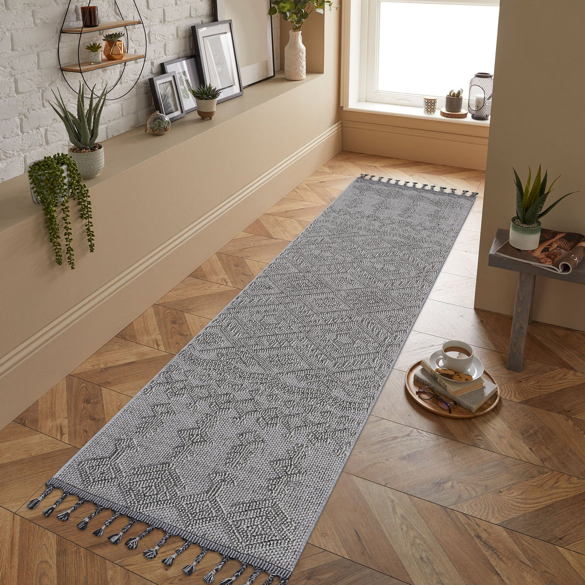 Mitanni Home 22702A WHITE/WHITE runner, photo 1