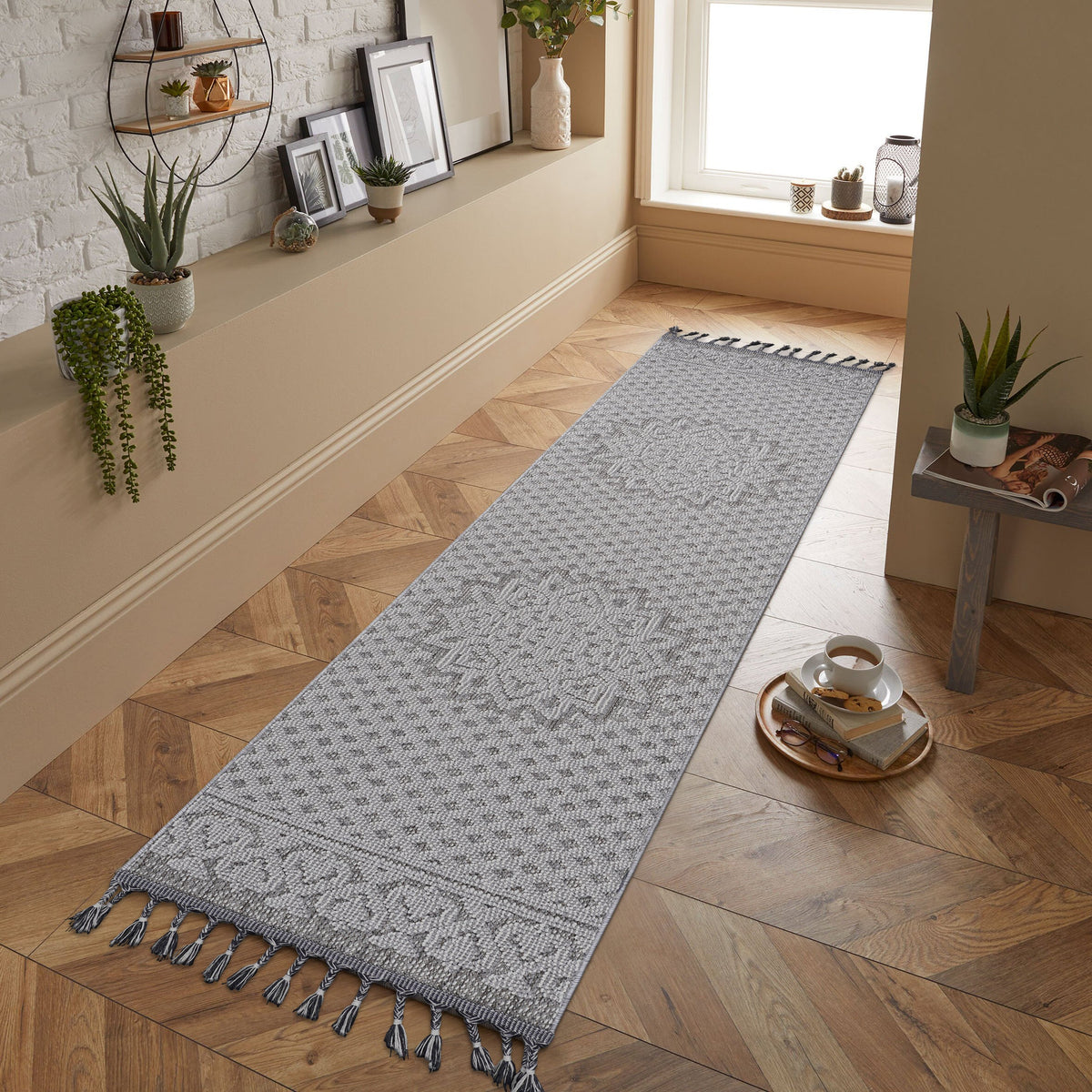 Mitanni Home 22703A GRAY/WHITE runner, photo 1
