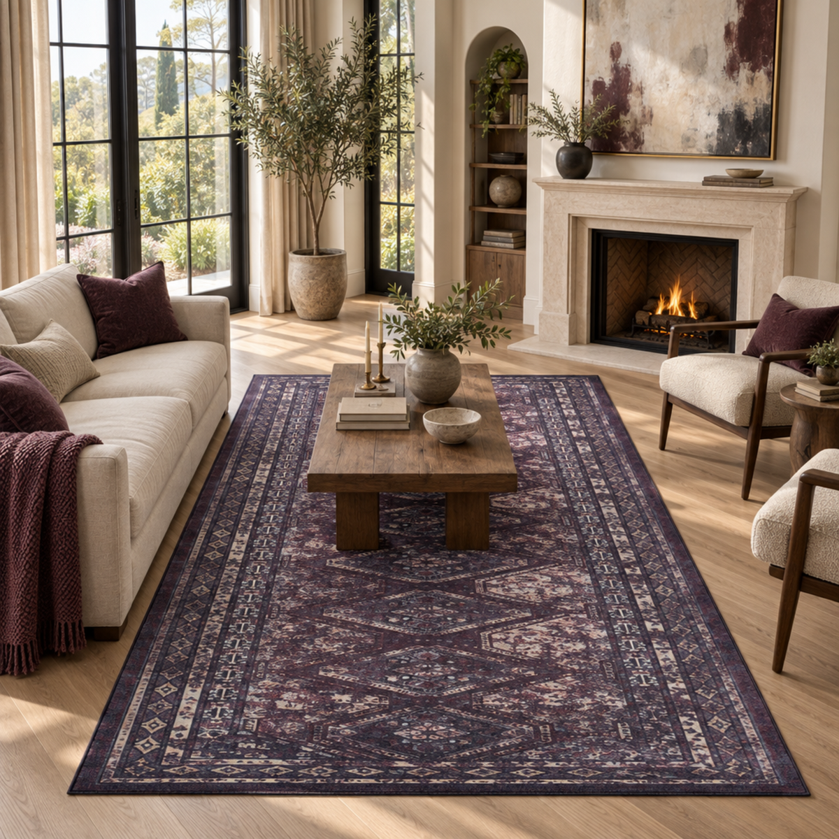 Mitanni Home 33745A BURGUNDY/BLACK area rug, image 1