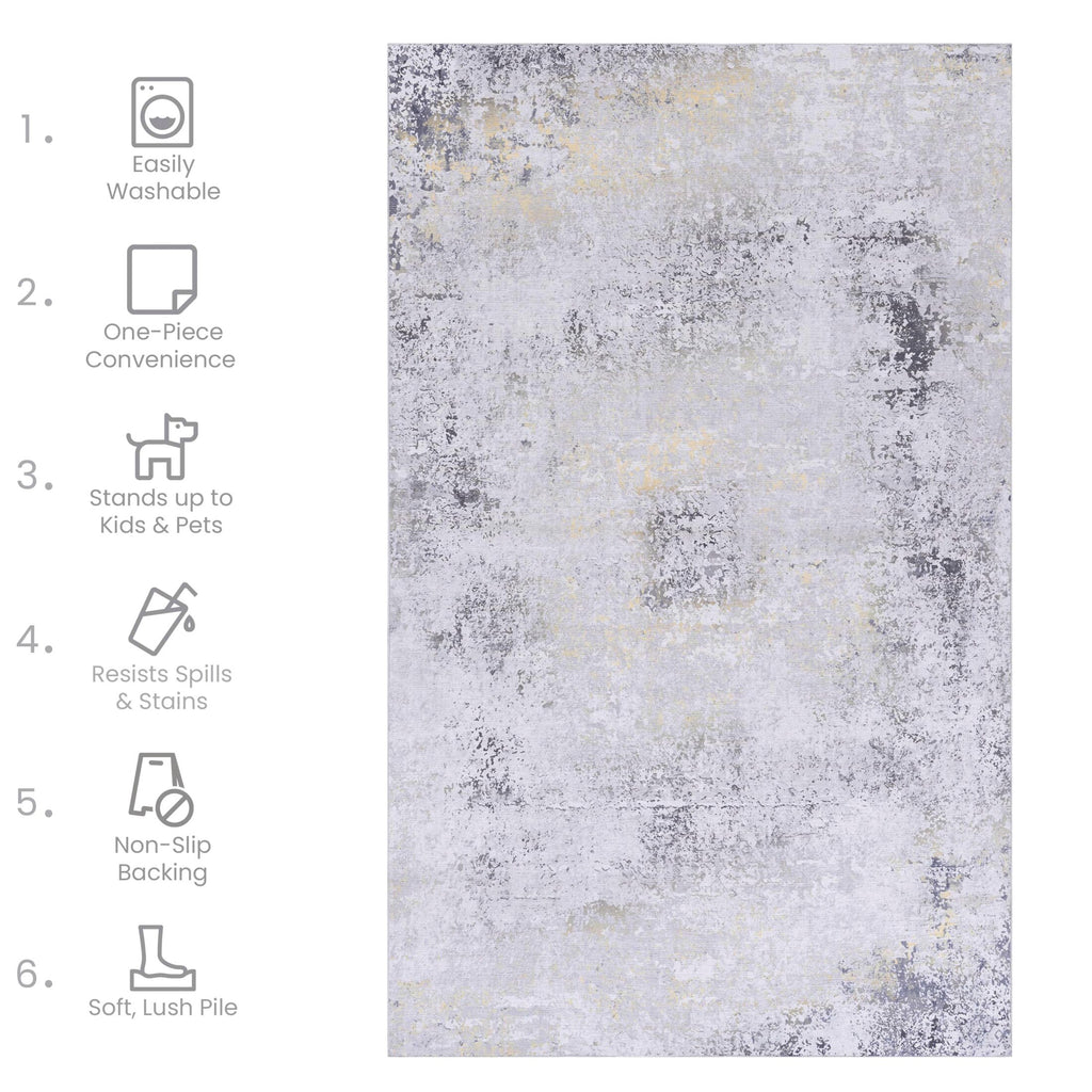 Mitanni Home 33744A | GRAY/GOLD | 2' x 3', 2'6'' x 10', 3' x 5', 4' x 6', 5' x 8', 6' x 9', 8' x 10', 9' x 12' | 33744A Gray-Gold_5