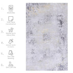 Mitanni Home 33744A | GRAY/GOLD | 2' x 3', 2'6'' x 10', 3' x 5', 4' x 6', 5' x 8', 6' x 9', 8' x 10', 9' x 12' | 33744A Gray-Gold_5