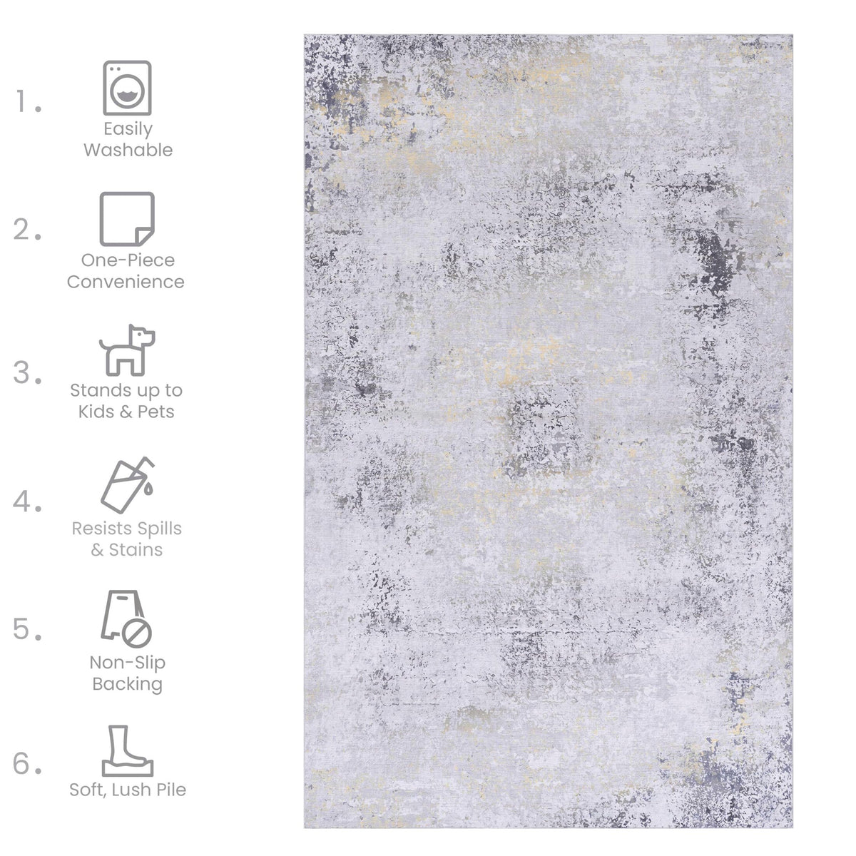 Mitanni Home 33744A | GRAY/GOLD | 2' x 3', 2'6'' x 10', 3' x 5', 4' x 6', 5' x 8', 6' x 9', 8' x 10', 9' x 12' | 33744A Gray-Gold_5