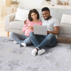 Mitanni Home 33744A | GRAY/GOLD | 2' x 3', 2'6'' x 10', 3' x 5', 4' x 6', 5' x 8', 6' x 9', 8' x 10', 9' x 12' | 33744A Gray-Gold_9