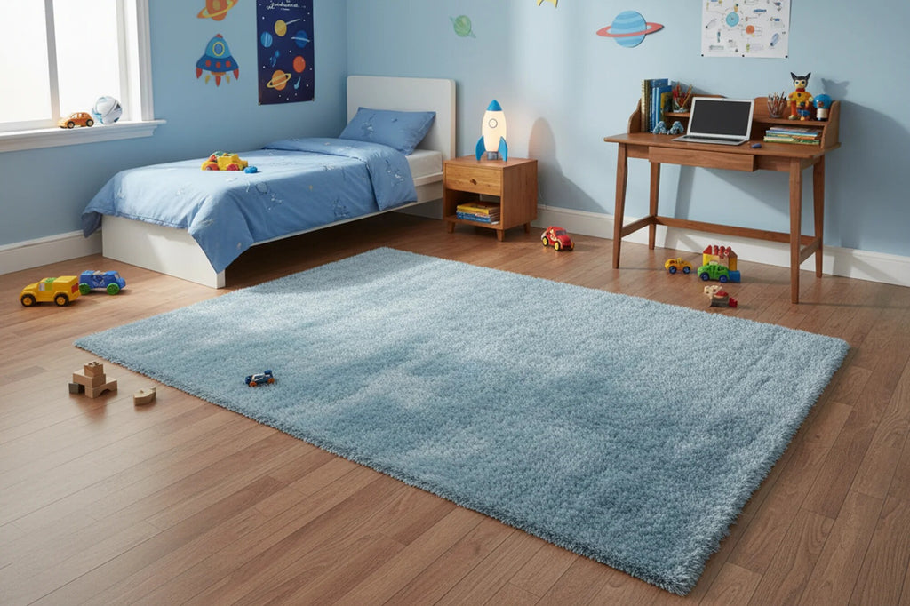 Mitanni Home 13102A | BLUE | 5'x 7', 7'5''x 9'5'' | Posh_Shaggy_1800_Blue_2000x